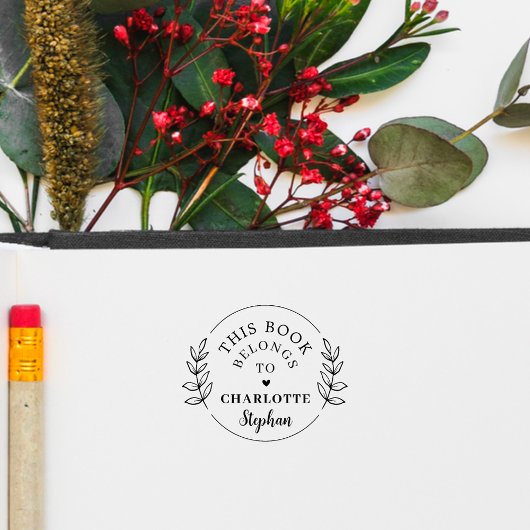 Moderne botanische aangepaste naam Dit boek behoor Rubberstempel