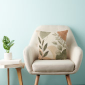 Moderne Botanische Abstracte Bladeren Sierkussen (Stoel)