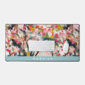 Moderne Botanische Abstracte Kunst Gepersonaliseer Bureaumat (Keyboard & Muis)