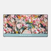 Moderne Botanische Abstracte Kunst Gepersonaliseer Bureaumat (Voorkant)