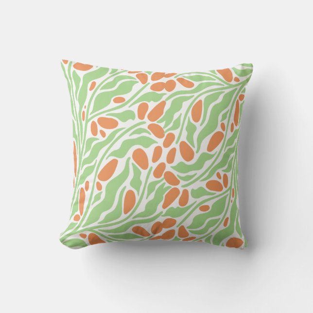 Moderne botanische abstracte kussensloop | Groen  Kussen (Voorkant)