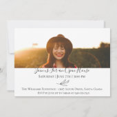 Moderne botanische Afstuderen foto-aankondiging Kaart (Achterkant)