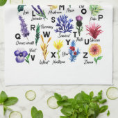 Moderne botanische alfabet bloementuin theedoek (Gevouwen)