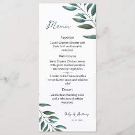 Moderne Botanische Aquarel Dinercursus Menu