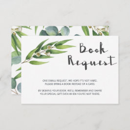 Moderne botanische Baby shower Book Request Card Informatiekaartje
