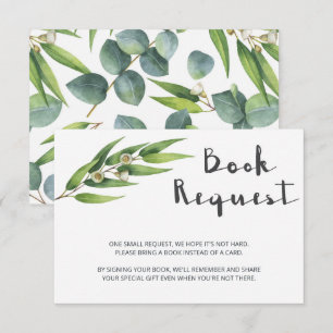 Moderne botanische Baby shower Book Request Card Informatiekaartje