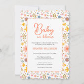 Moderne botanische babyshower uitnodiging (Voorkant)