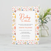 Moderne botanische babyshower uitnodiging (Staand voorkant)