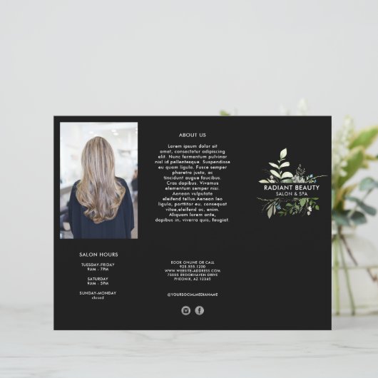 Moderne Botanische Bedrijfs drievoudige Brochure (Staand voorkant)