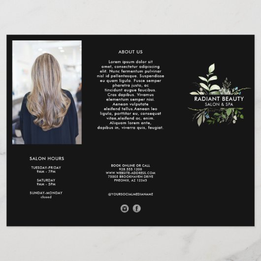 Moderne Botanische Bedrijfs drievoudige Brochure (Voorkant)