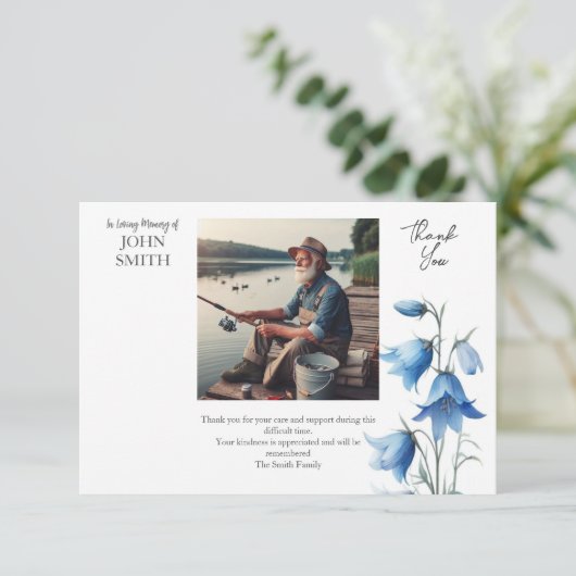 Moderne botanische begrafenis bedankkaart (Staand voorkant)