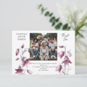 Moderne botanische begrafenis bedankkaart (Staand voorkant)