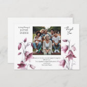 Moderne botanische begrafenis bedankkaart (Voorkant / Achterkant)