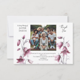 Moderne botanische begrafenis bedankkaart