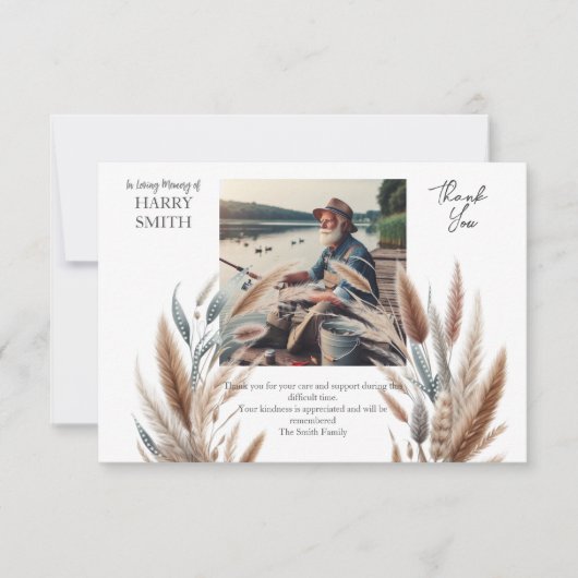 Moderne botanische begrafenis bedankkaart (Voorkant)