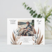 Moderne botanische begrafenis bedankkaart (Staand voorkant)