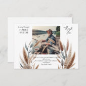 Moderne botanische begrafenis bedankkaart (Voorkant / Achterkant)