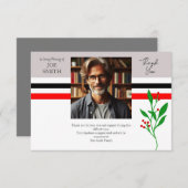 Moderne botanische begrafenis bedankkaart (Voorkant / Achterkant)