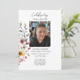 Moderne botanische begrafenisdienst e-vite kaart