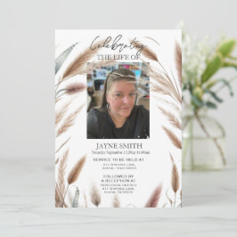 Moderne botanische begrafenisdienst e-vite kaart