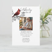 Moderne botanische begrafenisdienst e-vite kaart (Staand voorkant)