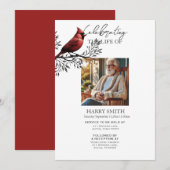 Moderne botanische begrafenisdienst e-vite kaart (Voorkant / Achterkant)