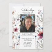 Moderne botanische begrafenisdienst e-vite kaart (Voorkant)