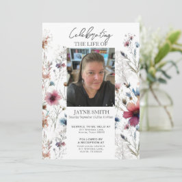 Moderne botanische begrafenisdienst e-vite kaart