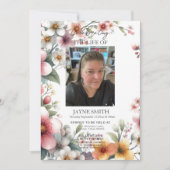 Moderne botanische begrafenisdienst e-vite kaart (Voorkant)