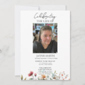 Moderne botanische begrafenisdienst e-vite kaart (Voorkant)