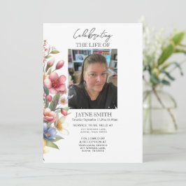 Moderne botanische begrafenisdienst e-vite kaart