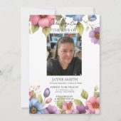 Moderne botanische begrafenisdienst e-vite kaart (Voorkant)