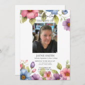 Moderne botanische begrafenisdienst e-vite kaart (Voorkant / Achterkant)