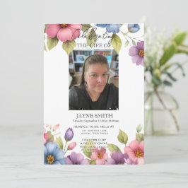 Moderne botanische begrafenisdienst e-vite kaart