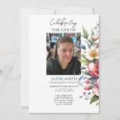 Moderne botanische begrafenisdienst e-vite kaart (Voorkant)