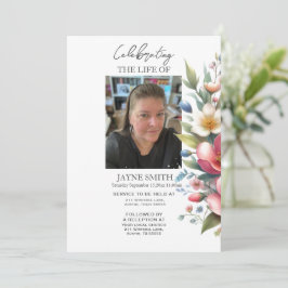 Moderne botanische begrafenisdienst e-vite kaart