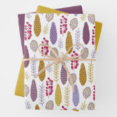 Moderne botanische berry Pattern Inpakpapier Vel (In situ)