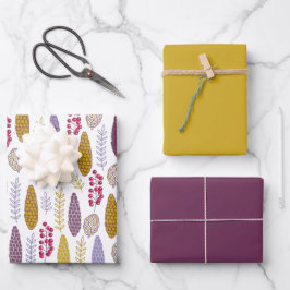 Moderne botanische berry Pattern Inpakpapier Vel