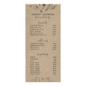 Moderne botanische Black Kraft Spa 3 Services Menu (Voorkant)
