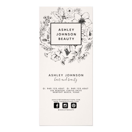 Moderne botanische Black Kraft Spa 3 Services Menu (Achterkant)