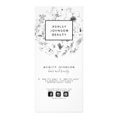 Moderne Botanische Black & White Spa 3 Services Me Reclamekaart (Achterkant)