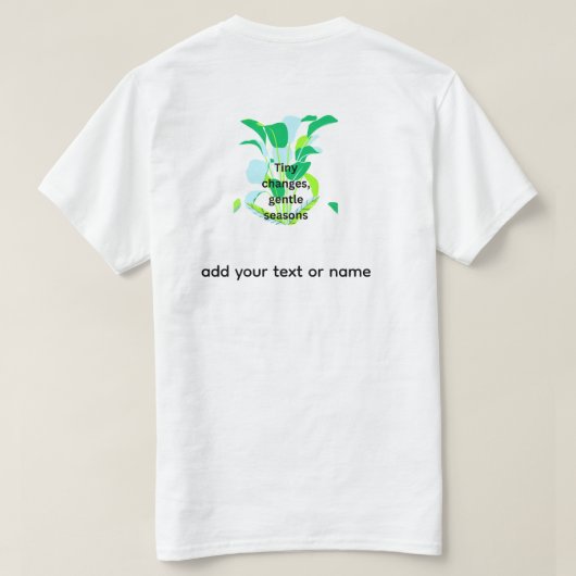 Moderne botanische blad t-shirt (Design achterkant)