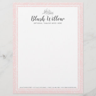 Moderne botanische blad takken blosemen minimalist briefhoofd