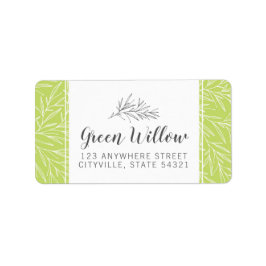 Moderne botanische blad takken groen minimalistisc etiket