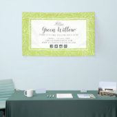 Moderne botanische blad takken groen minimalistisc spandoek (Beurs)