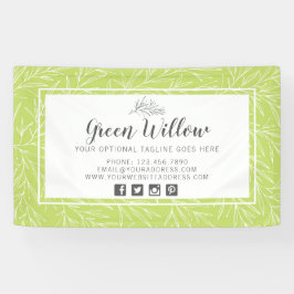 Moderne botanische blad takken groen minimalistisc spandoek