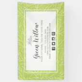 Moderne botanische blad takken groen minimalistisc spandoek (Verticaal)