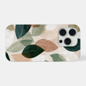 Moderne botanische blad telefoonhoes – Aardtinten iPhone Hoesje (Achterkant horizontaal)
