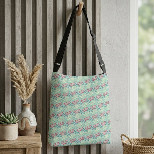 Moderne Botanische Blad Wijnstokken Naadloos Patro Crossbody Tas