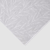 Moderne Botanische Blad Zilveren Bruiloft Tissuepapier (Detail)